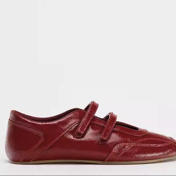 Red Patent Leather Double Strap Mary Janes - Picture 2 of 4